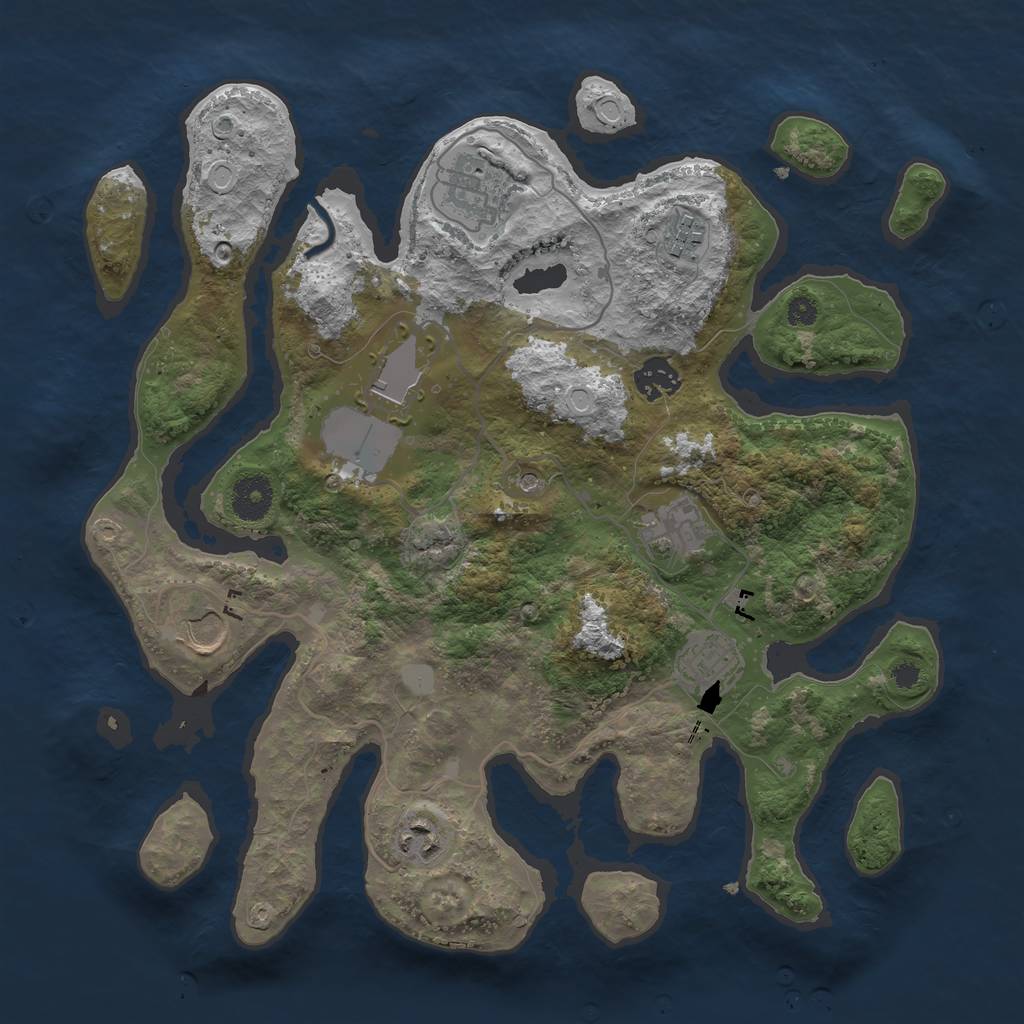 Rust Map: Procedural Map, Size: 3550, Seed: 547312, 14 Monuments