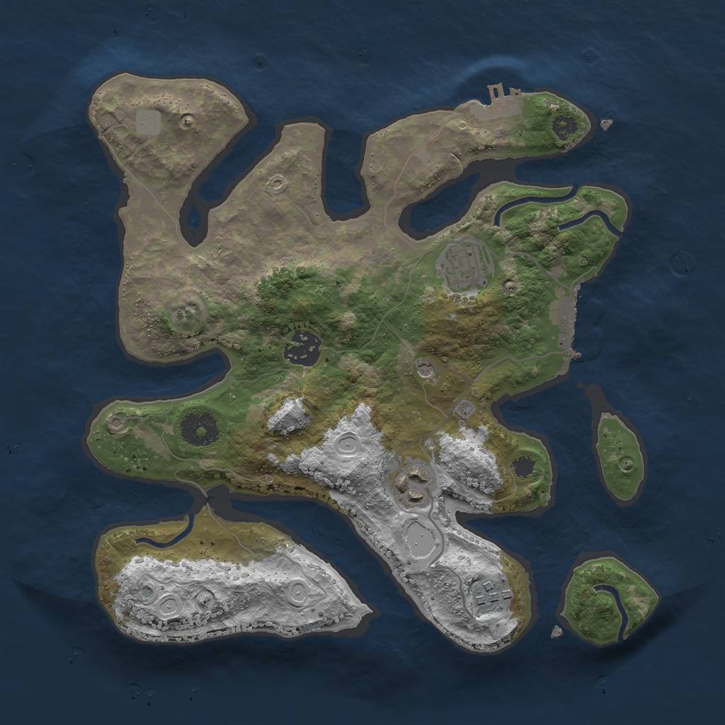 Rust Map: Procedural Map, Size: 3000, Seed: 139513, 12 Monuments