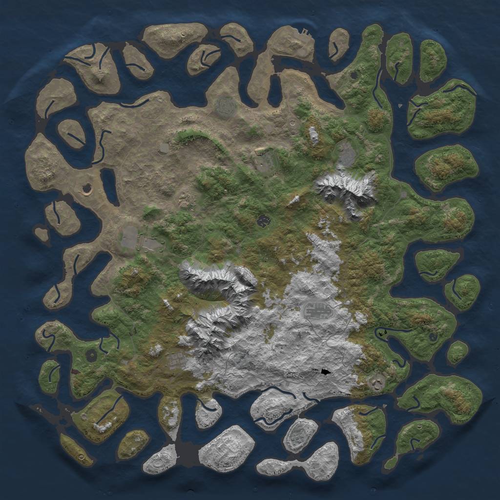 Rust Map: Procedural Map, Size: 6000, Seed: 961818625, 18 Monuments