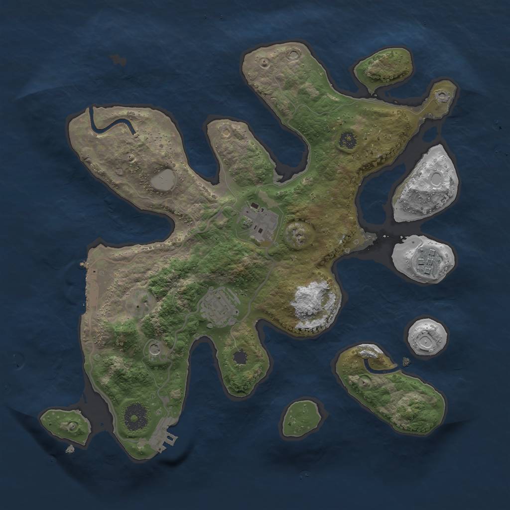Rust Map: Procedural Map, Size: 3000, Seed: 19120114, 11 Monuments