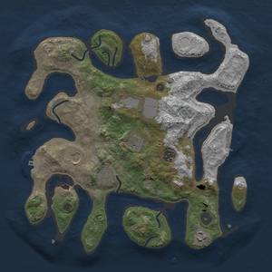 Thumbnail Rust Map: Procedural Map, Size: 3500, Seed: 45678, 15 Monuments