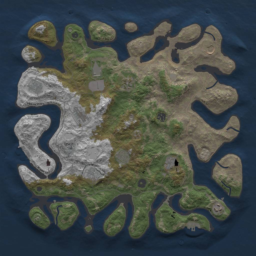 Rust Map: Procedural Map, Size: 4300, Seed: 1649605893, 19 Monuments