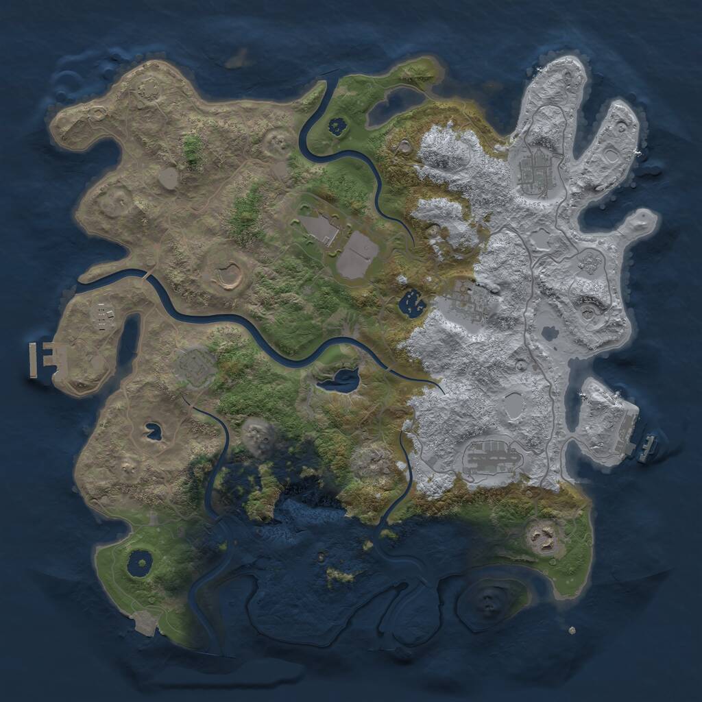 Rust Map: Procedural Map, Size: 4000, Seed: 976805, 15 Monuments