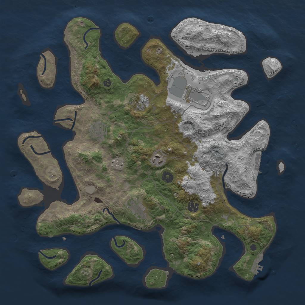 Rust Map: Procedural Map, Size: 4000, Seed: 29964, 15 Monuments