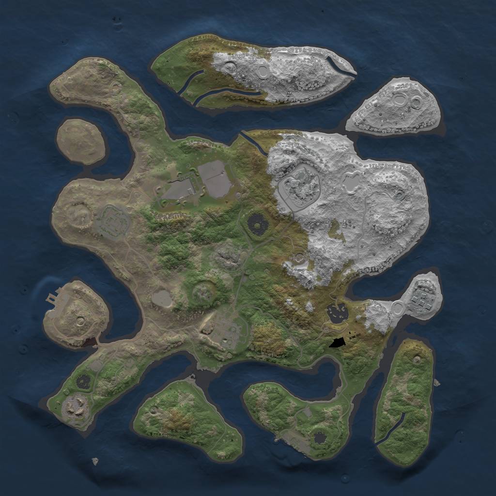 Rust Map: Procedural Map, Size: 3500, Seed: 460811, 15 Monuments