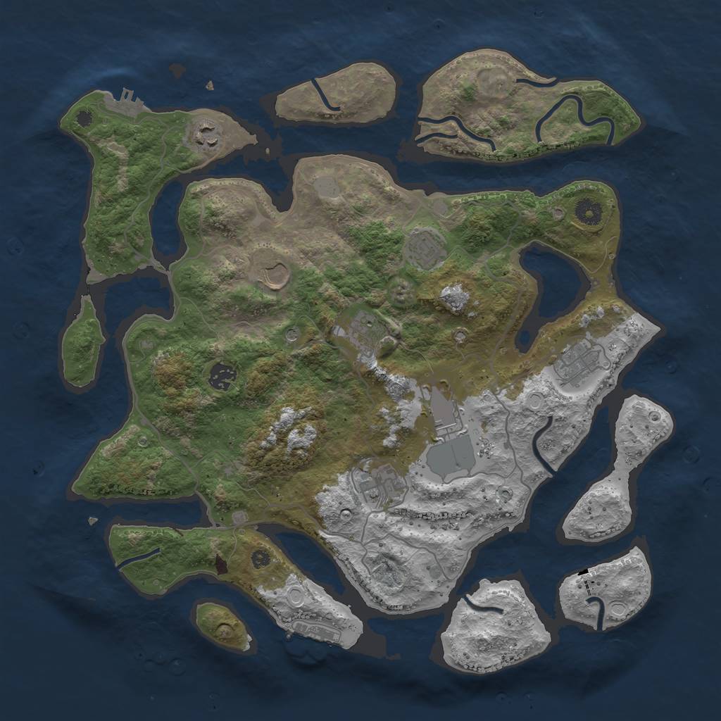 Rust Map: Procedural Map, Size: 4000, Seed: 1583, 16 Monuments