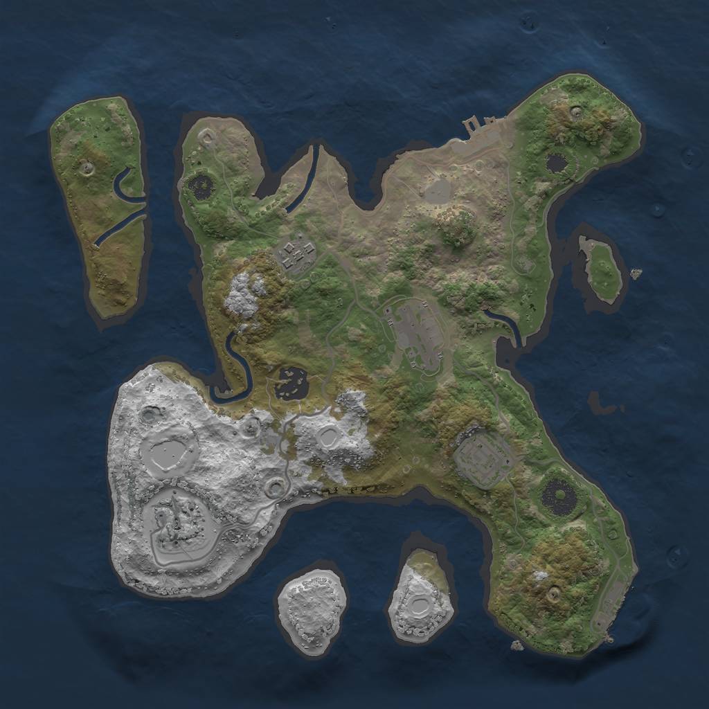 Rust Map: Procedural Map, Size: 3000, Seed: 482171, 12 Monuments