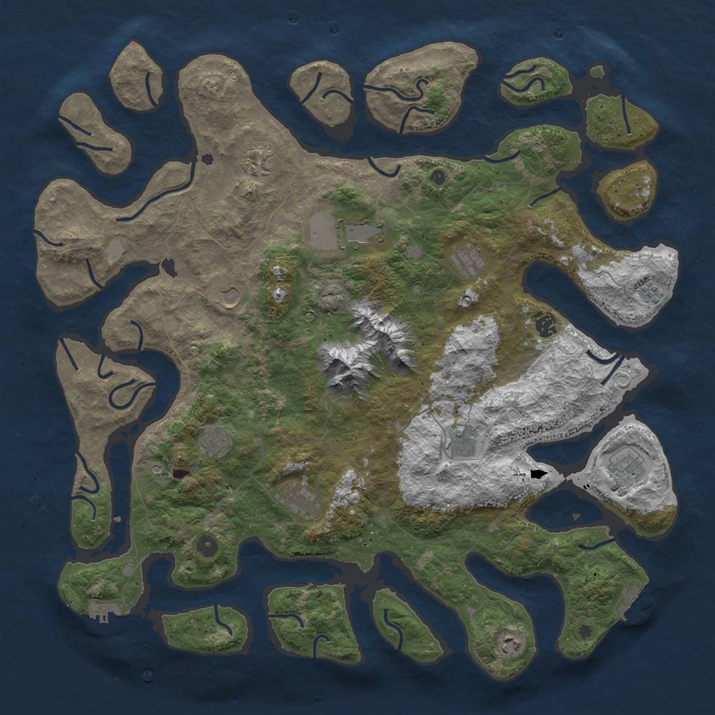 Rust Map: Procedural Map, Size: 5000, Seed: 82017082, 19 Monuments