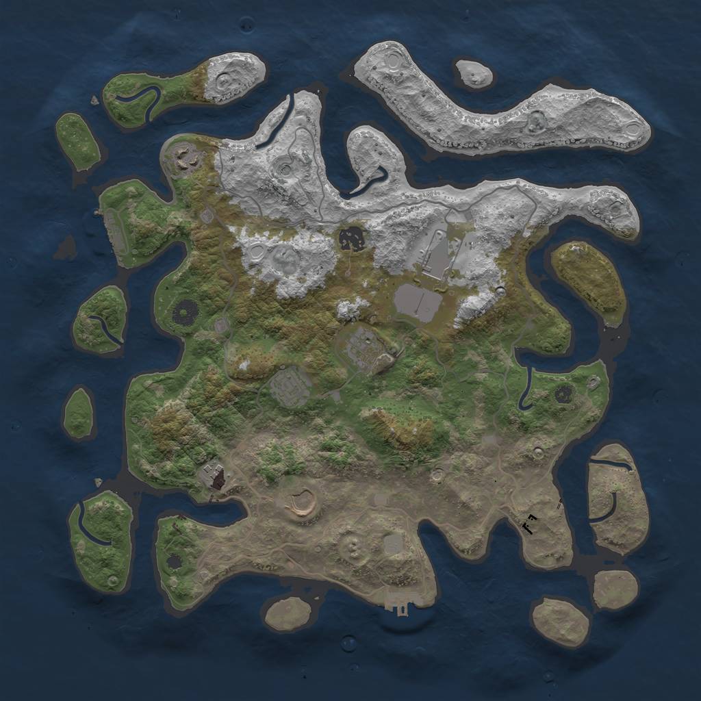 Rust Map: Procedural Map, Size: 4000, Seed: 2147856, 15 Monuments