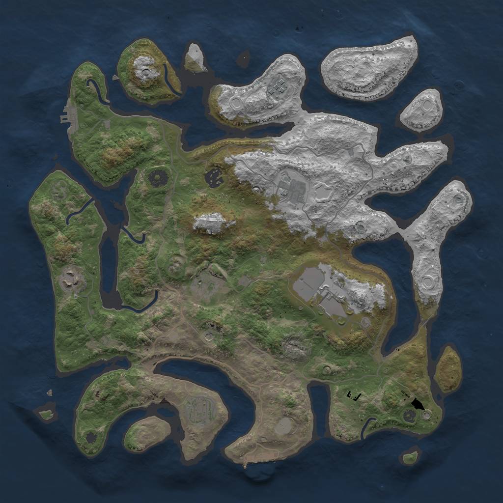 Rust Map: Procedural Map, Size: 4000, Seed: 527644, 15 Monuments