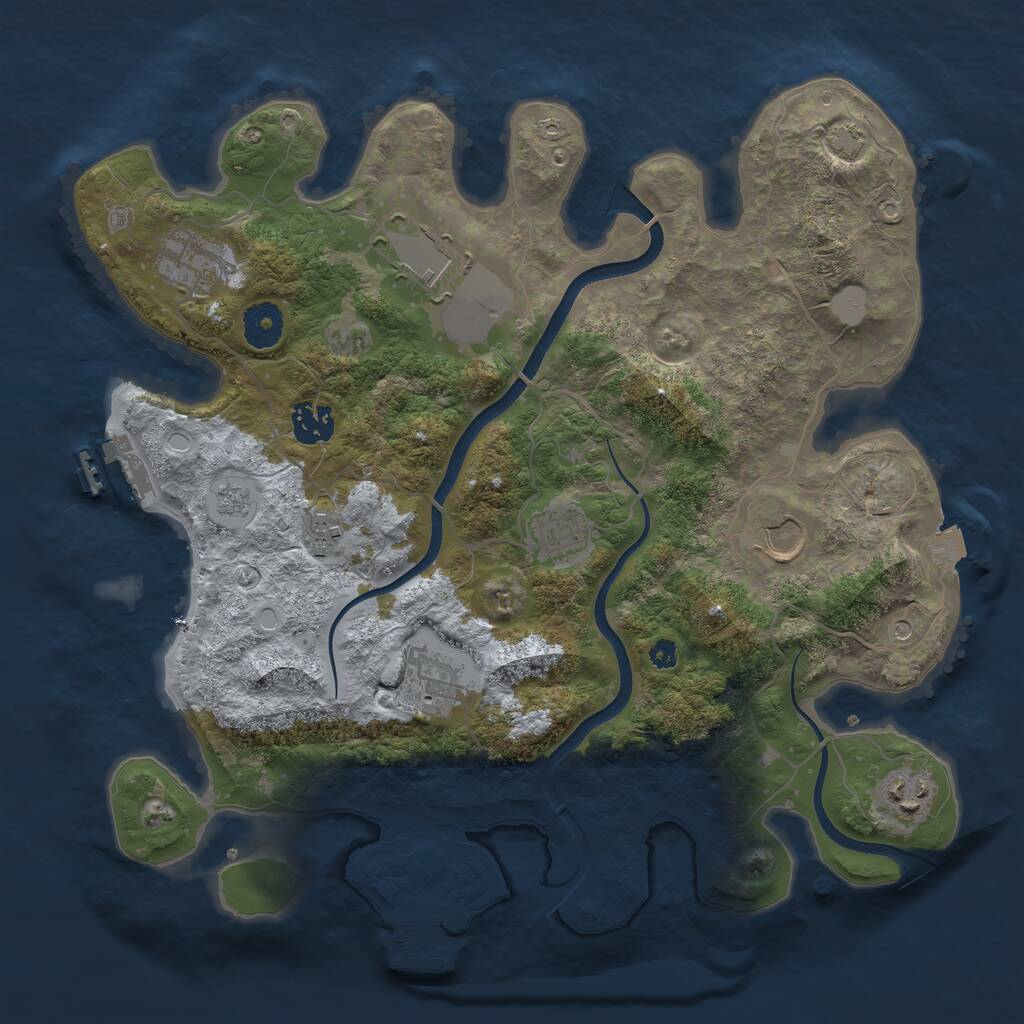 Rust Map: Procedural Map, Size: 3550, Seed: 62933, 14 Monuments