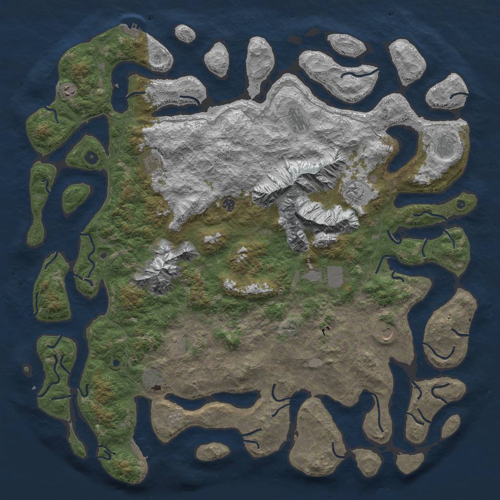 Rust Map: Procedural Map, Size: 6000, Seed: 101825906, 19 Monuments