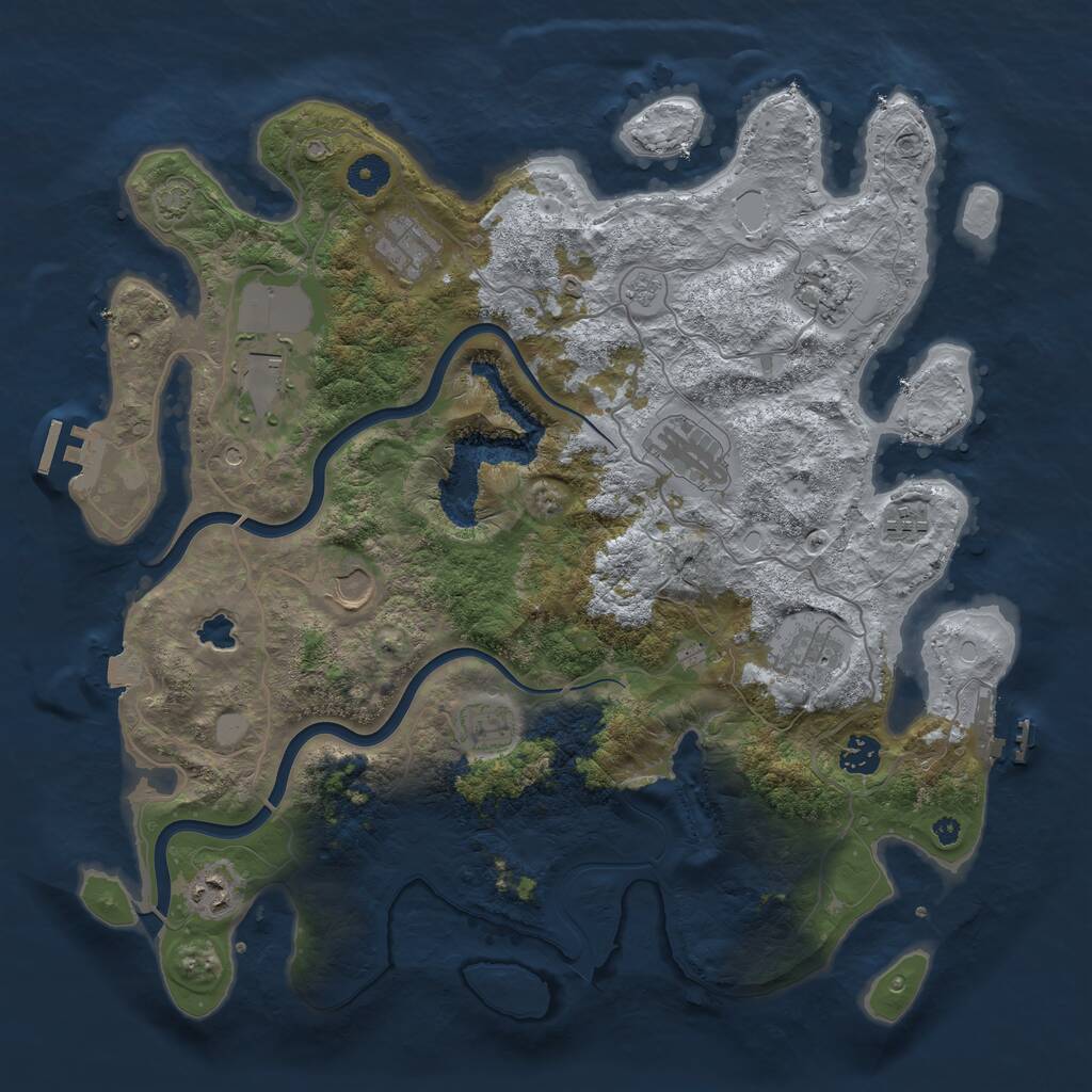 Rust Map: Procedural Map, Size: 4000, Seed: 682840, 16 Monuments