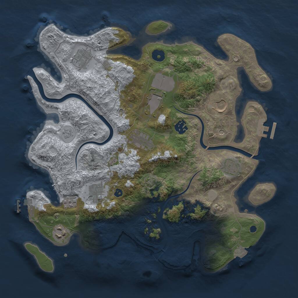 Rust Map: Procedural Map, Size: 3550, Seed: 952560, 15 Monuments