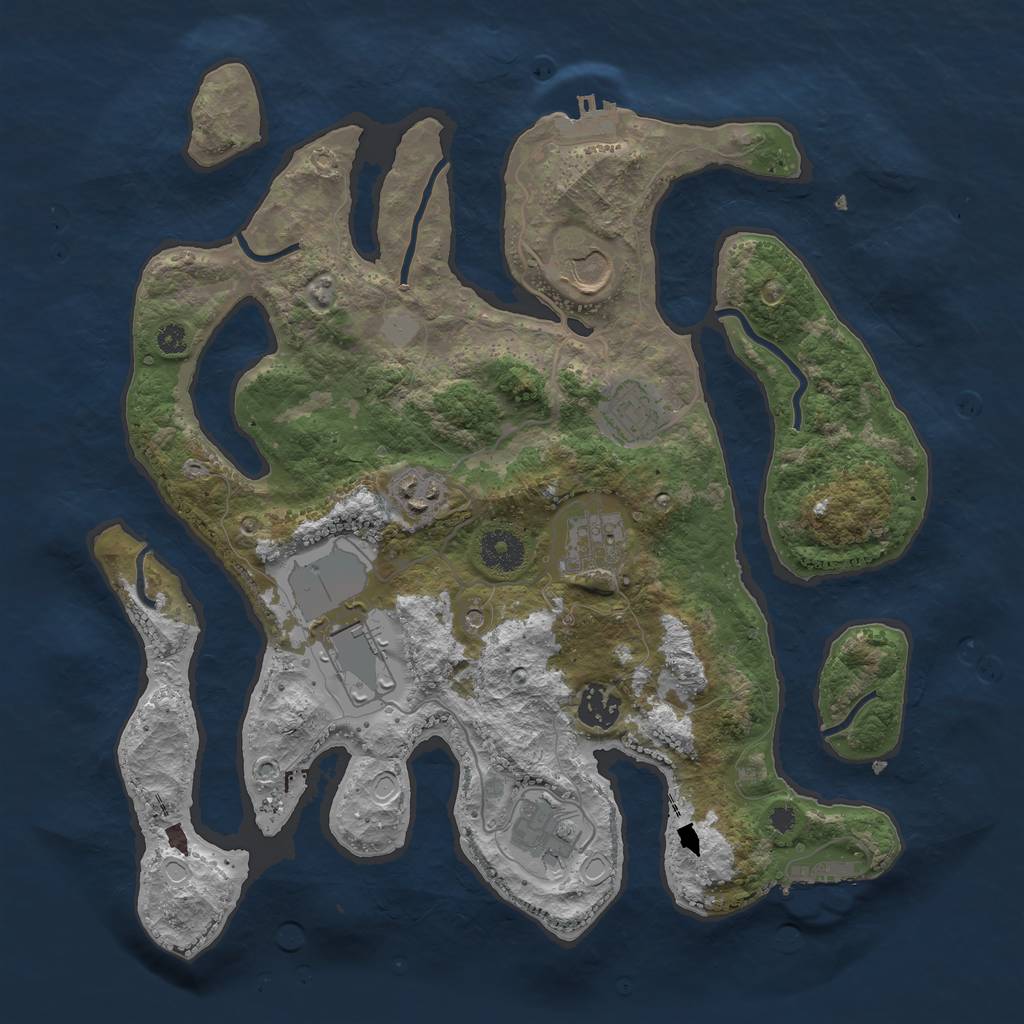 Rust Map: Procedural Map, Size: 3550, Seed: 460202, 15 Monuments