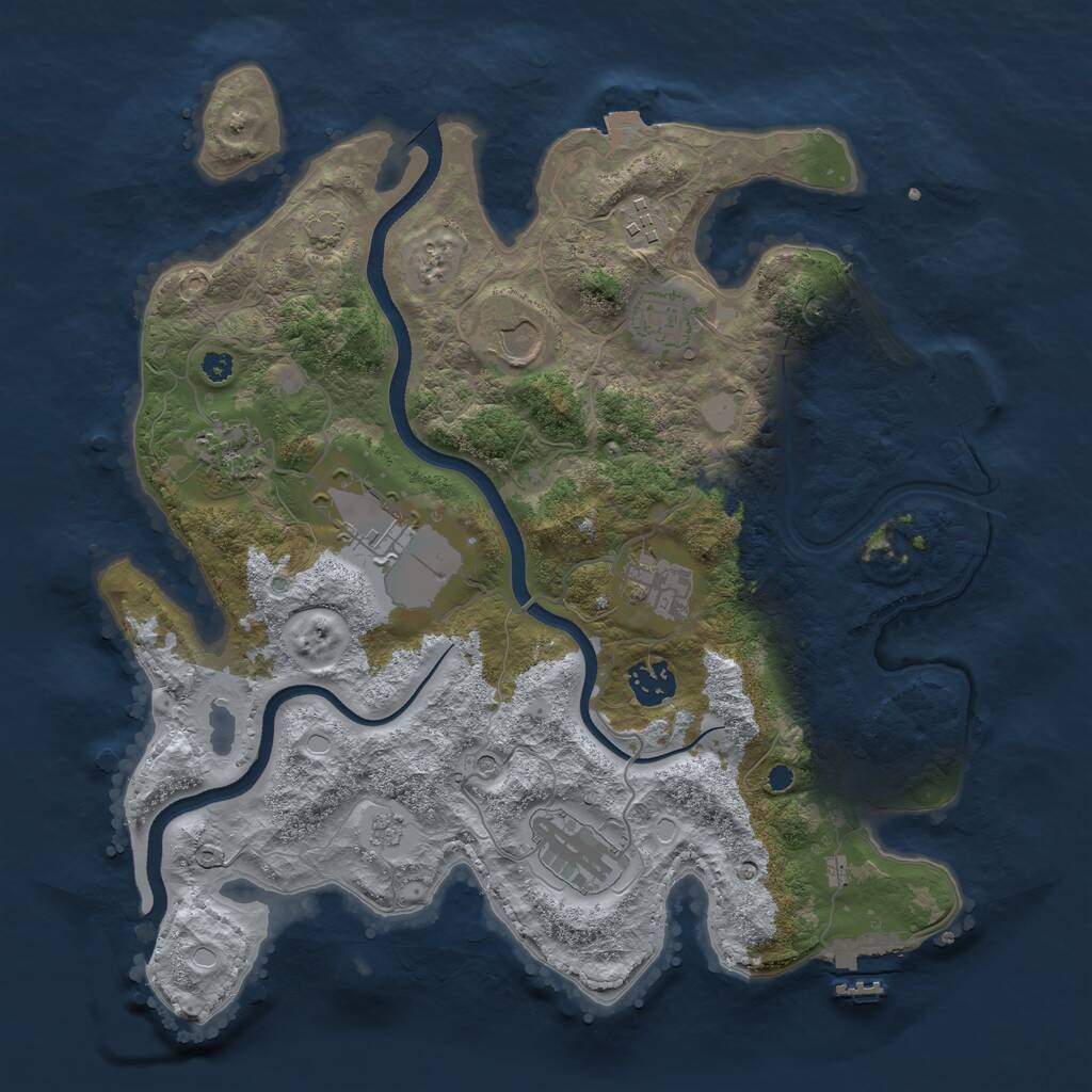 Rust Map: Procedural Map, Size: 3550, Seed: 460202, 14 Monuments