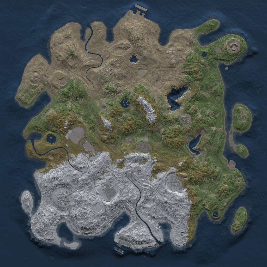 Rust Map: Procedural Map, Size: 4250, Seed: 136943623, 15 Monuments