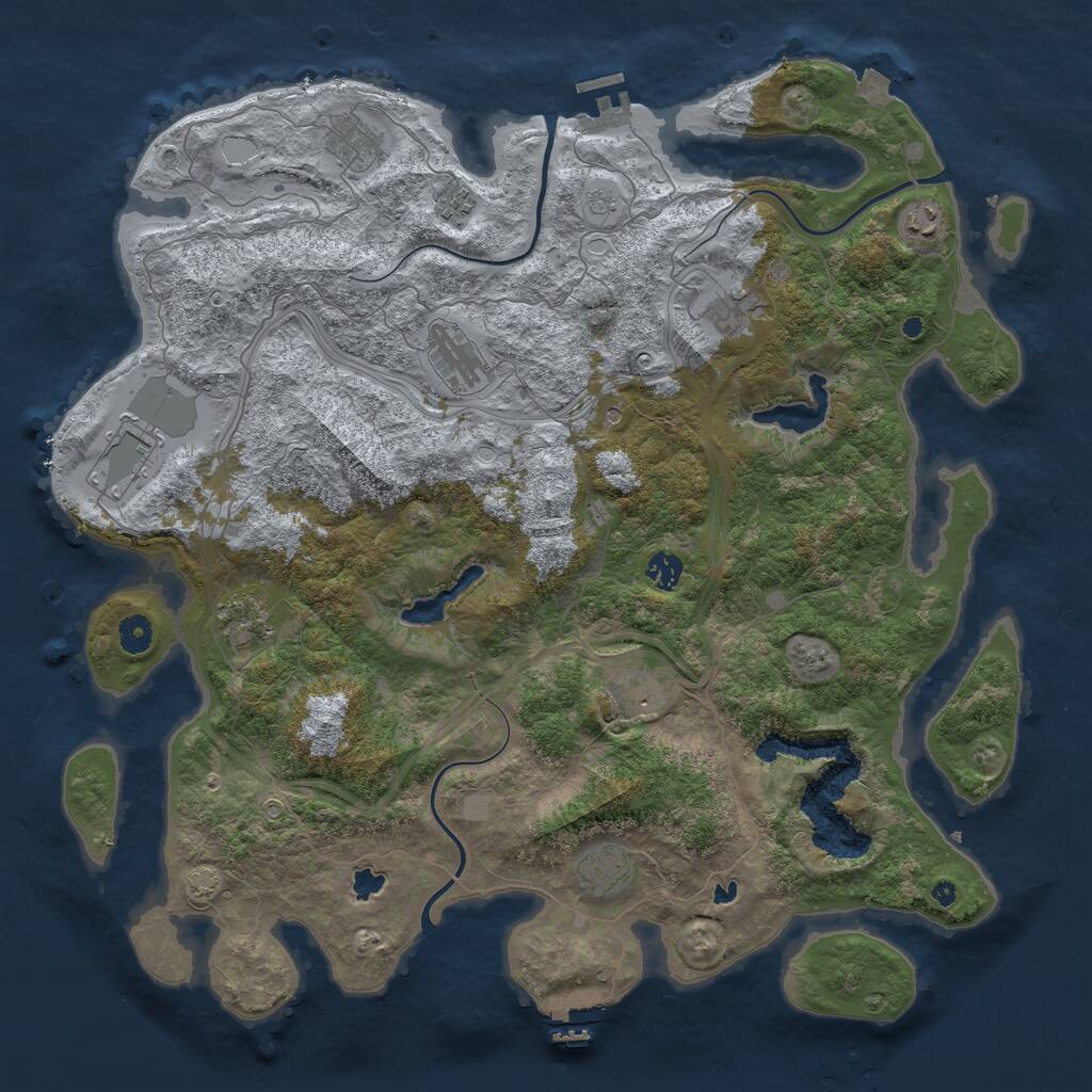 Rust Map: Procedural Map, Size: 4500, Seed: 28811, 16 Monuments