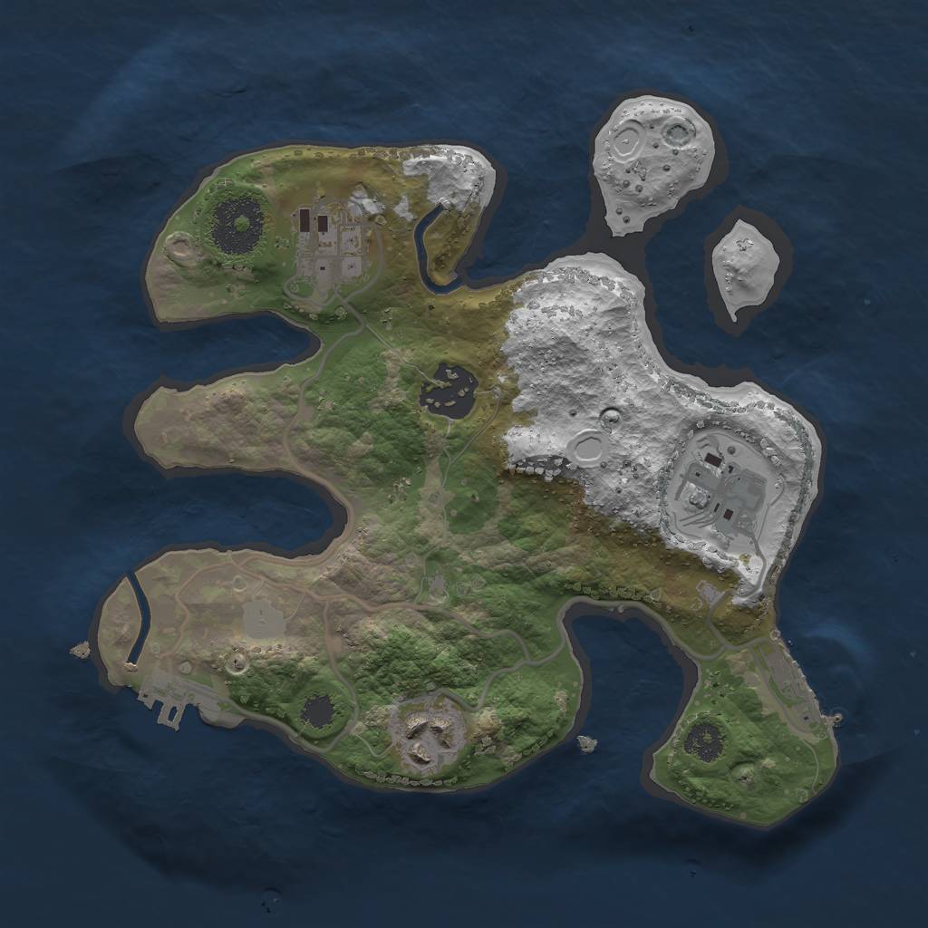 Rust Map: Procedural Map, Size: 2500, Seed: 1523, 11 Monuments