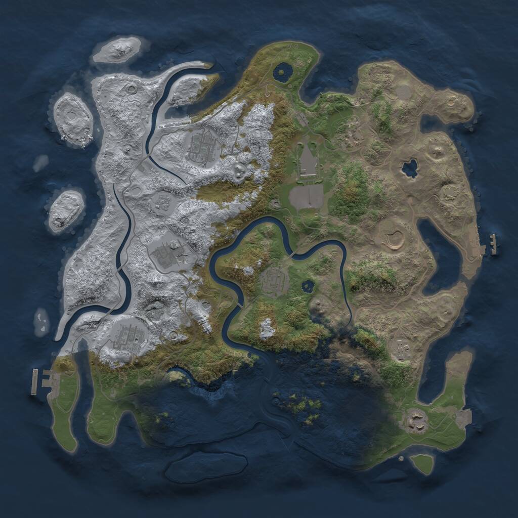 Rust Map: Procedural Map, Size: 4000, Seed: 293561, 15 Monuments