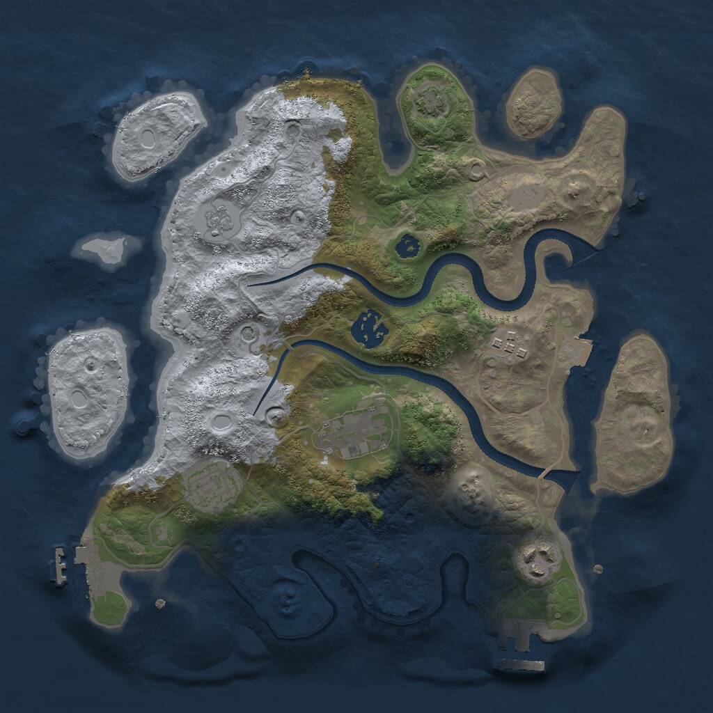 Rust Map: Procedural Map, Size: 3000, Seed: 519515151, 11 Monuments