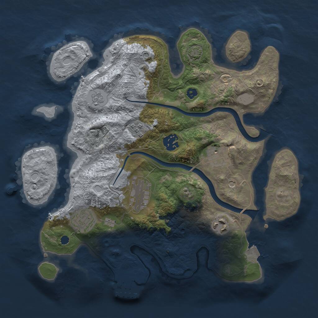 Rust Map: Procedural Map, Size: 3000, Seed: 519515151, 11 Monuments