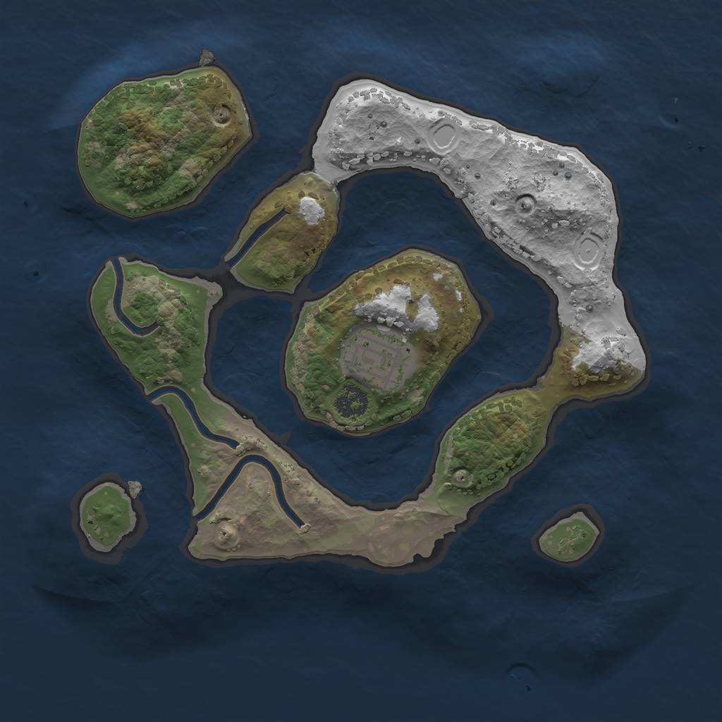 Rust Map: Procedural Map, Size: 2250, Seed: 694207271, 6 Monuments