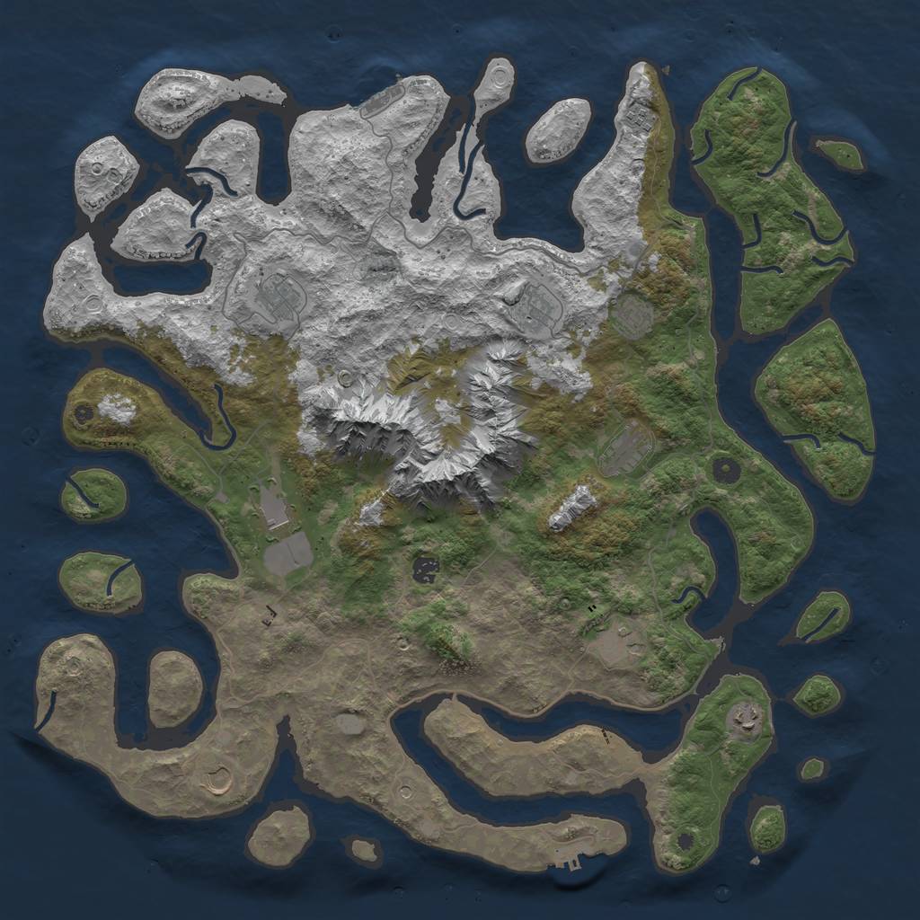 Rust Map: Procedural Map, Size: 5000, Seed: 19155111, 18 Monuments