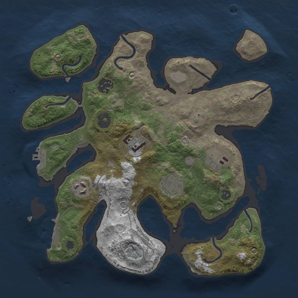 Rust Map: Procedural Map, Size: 3000, Seed: 731663190, 13 Monuments