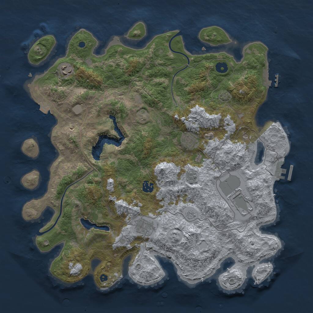 Rust Map: Procedural Map, Size: 4000, Seed: 465842, 12 Monuments