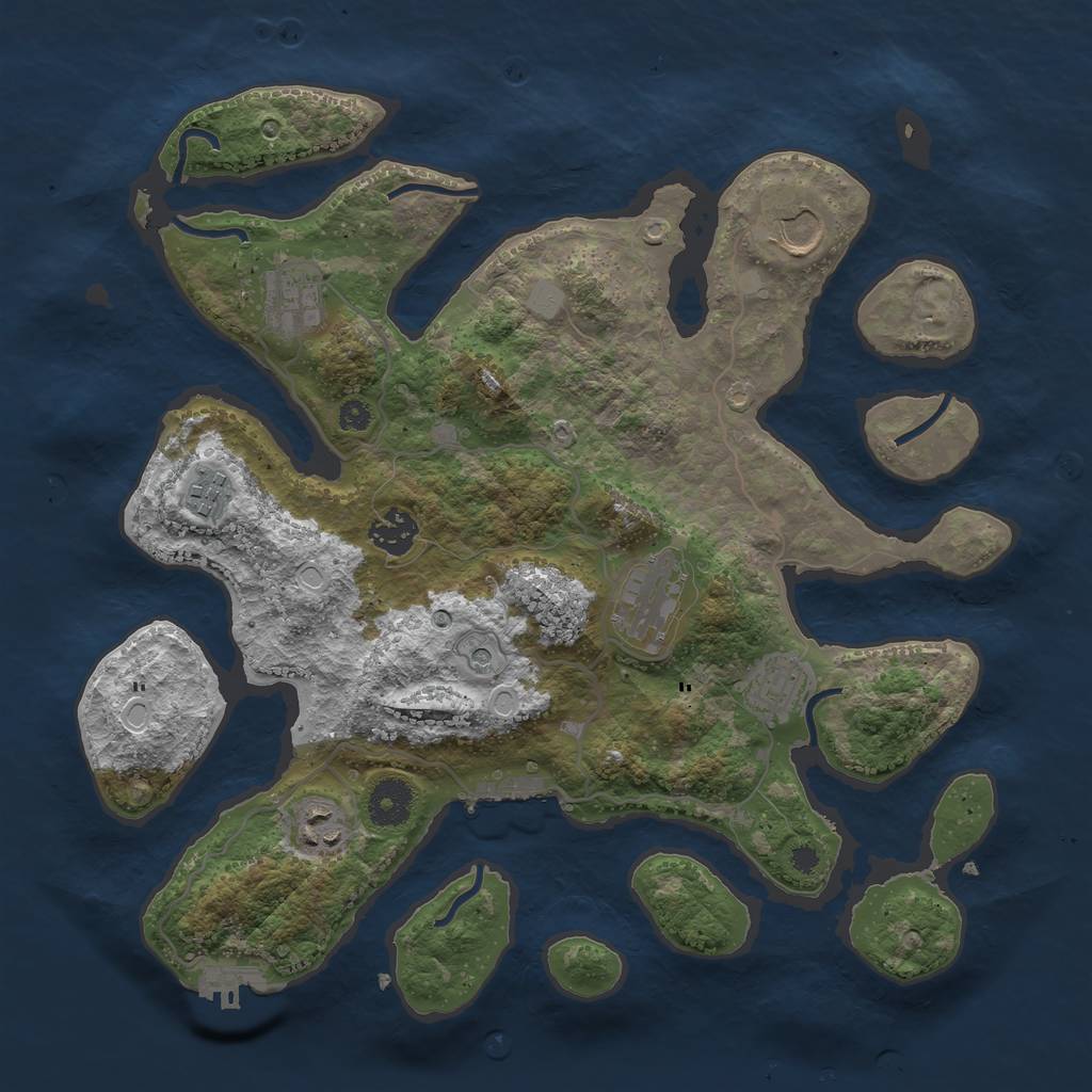 Rust Map: Procedural Map, Size: 3550, Seed: 248434, 15 Monuments