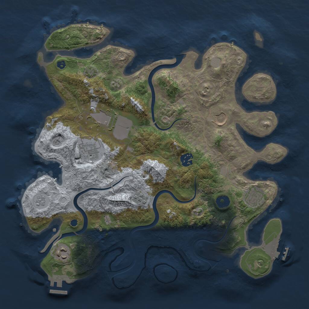 Rust Map: Procedural Map, Size: 3550, Seed: 248434, 13 Monuments