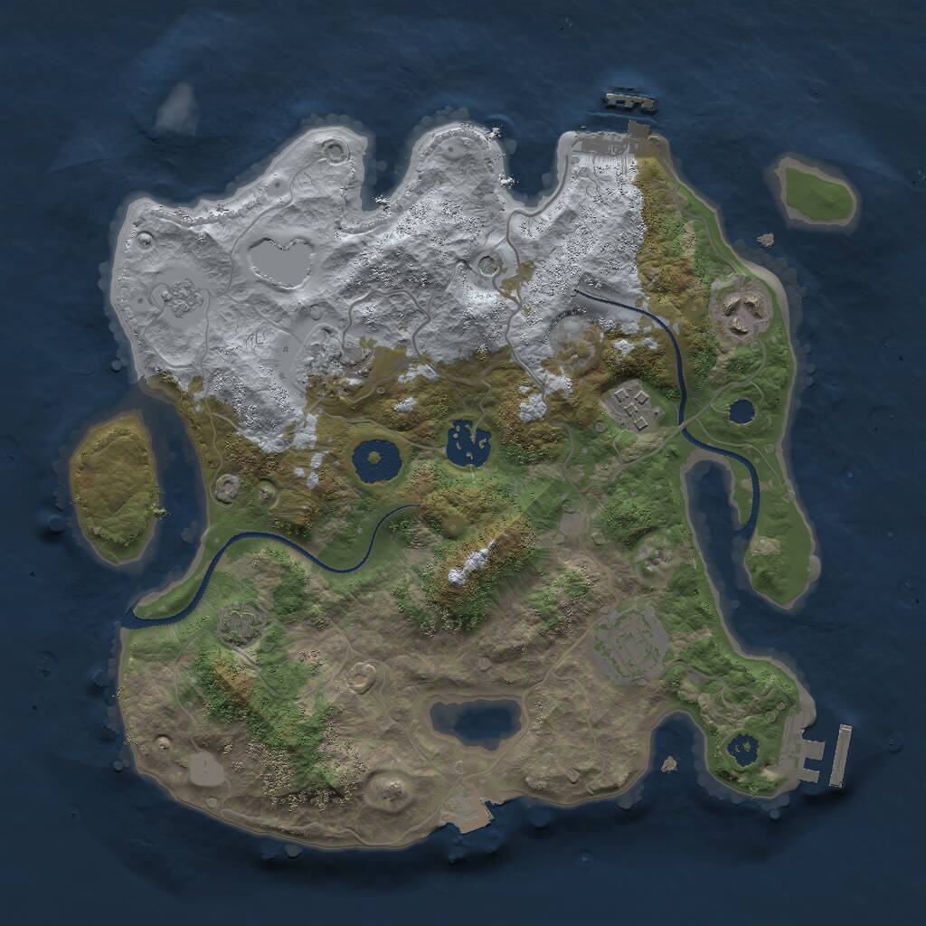 Rust Map: Procedural Map, Size: 3000, Seed: 323203914, 11 Monuments
