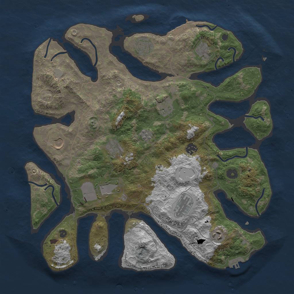 Rust Map: Procedural Map, Size: 4000, Seed: 192864742, 18 Monuments