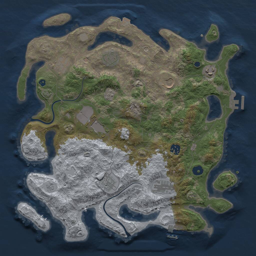 Rust Map: Procedural Map, Size: 3750, Seed: 440302660, 15 Monuments