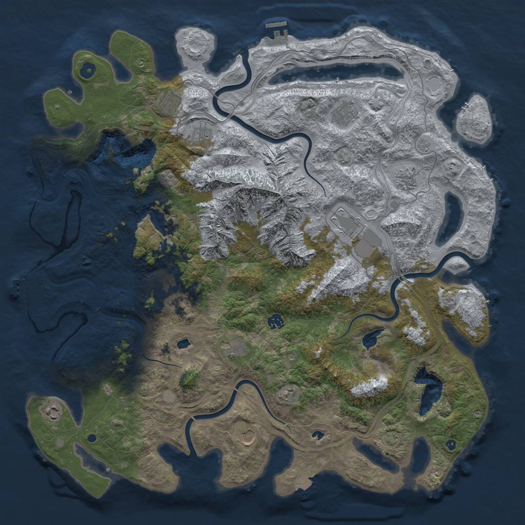Rust Map: Procedural Map, Size: 5000, Seed: 397, 17 Monuments