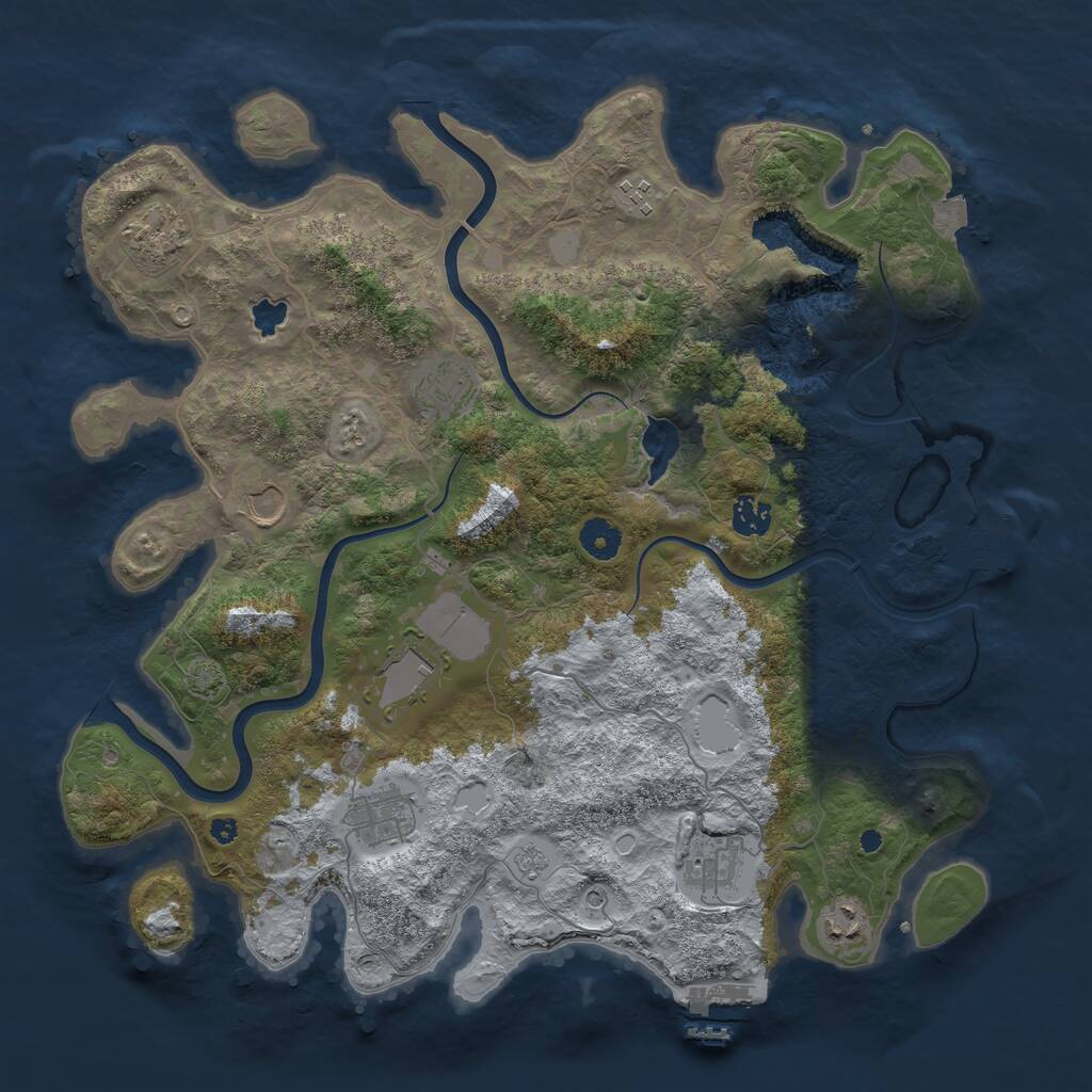 Rust Map: Procedural Map, Size: 4000, Seed: 568835, 15 Monuments