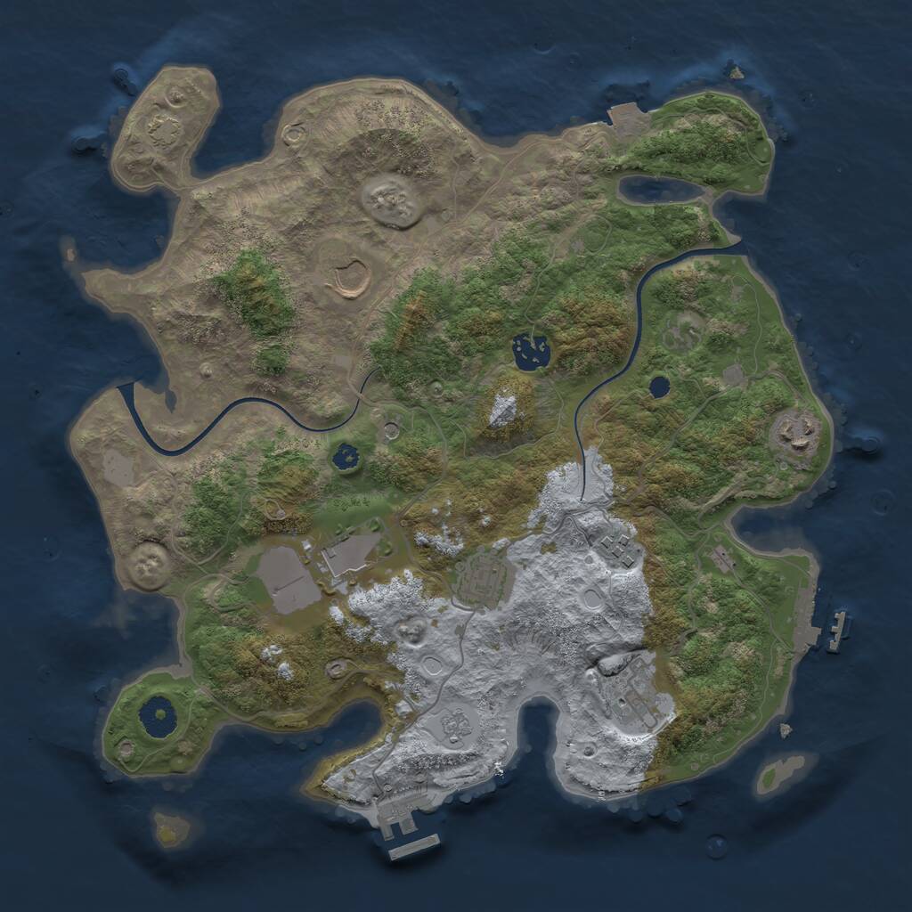 Rust Map: Procedural Map, Size: 3550, Seed: 204008, 13 Monuments