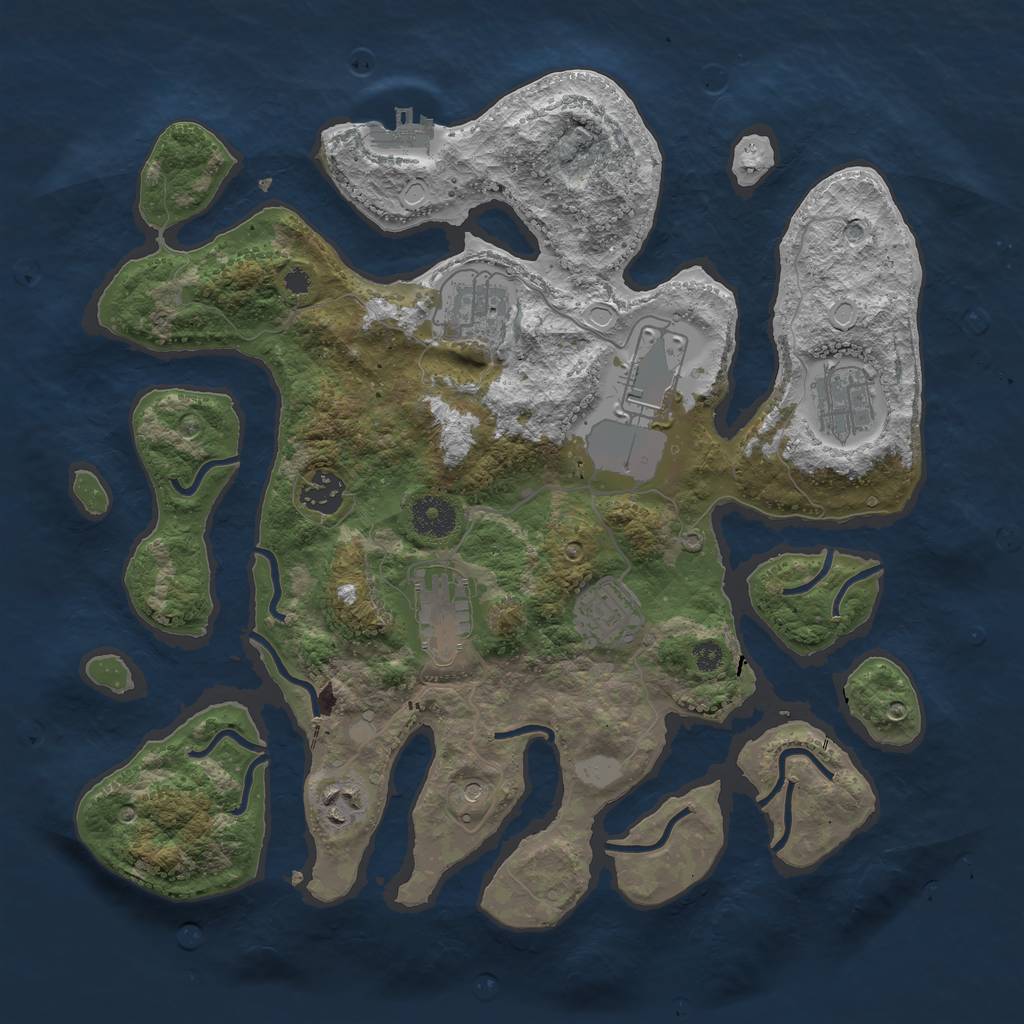 Rust Map: Procedural Map, Size: 3550, Seed: 26448, 14 Monuments