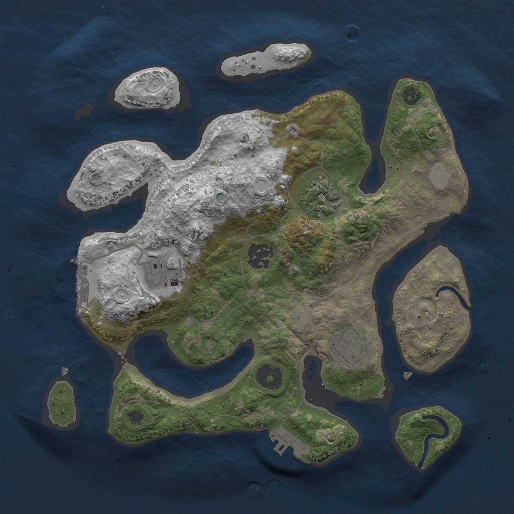 Rust Map: Procedural Map, Size: 3000, Seed: 797, 11 Monuments