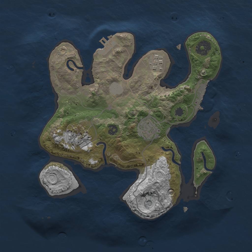 Rust Map: Procedural Map, Size: 2500, Seed: 1745436517, 11 Monuments