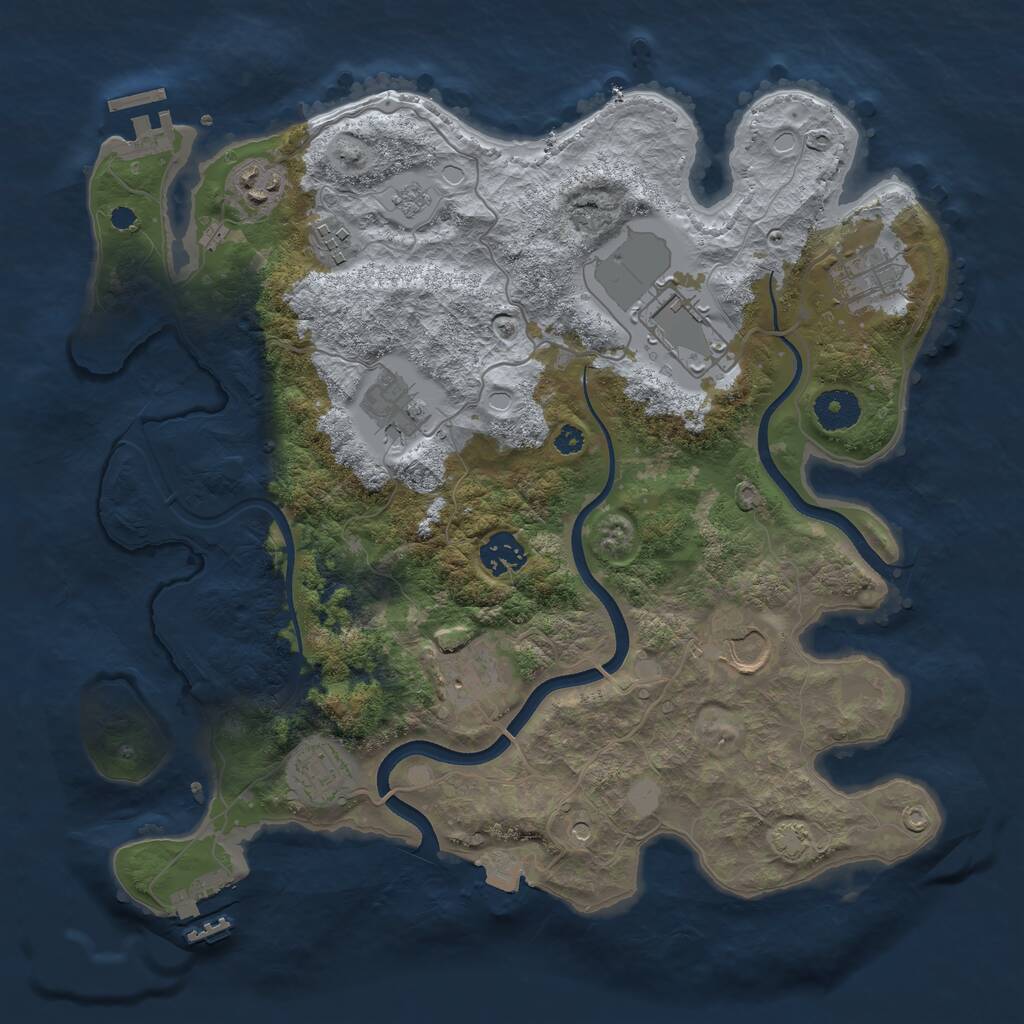 Rust Map: Procedural Map, Size: 3550, Seed: 894403, 15 Monuments