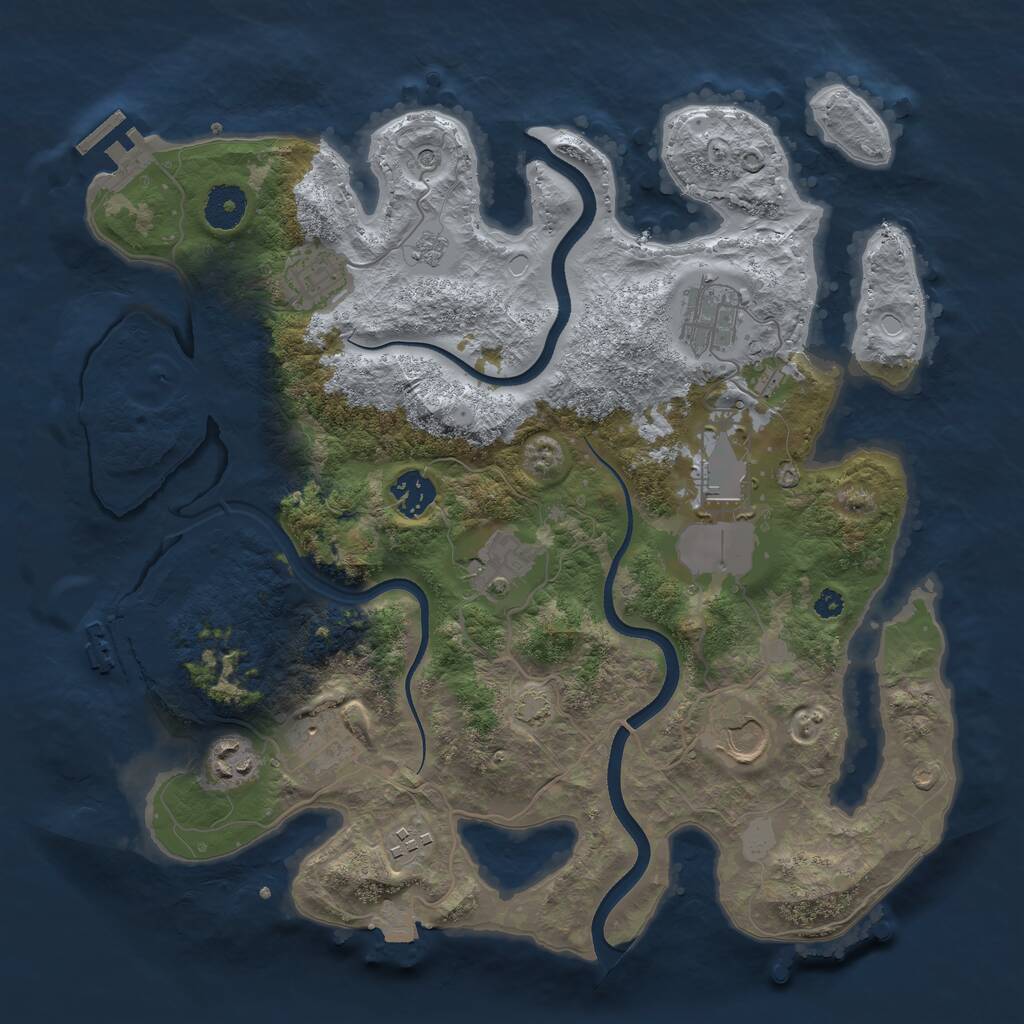 Rust Map: Procedural Map, Size: 3550, Seed: 71727, 15 Monuments