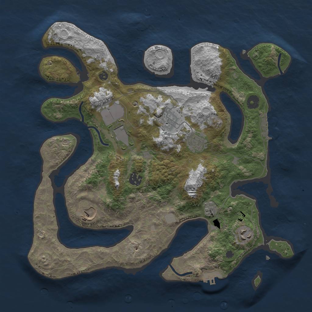 Rust Map: Procedural Map, Size: 3550, Seed: 708704, 14 Monuments