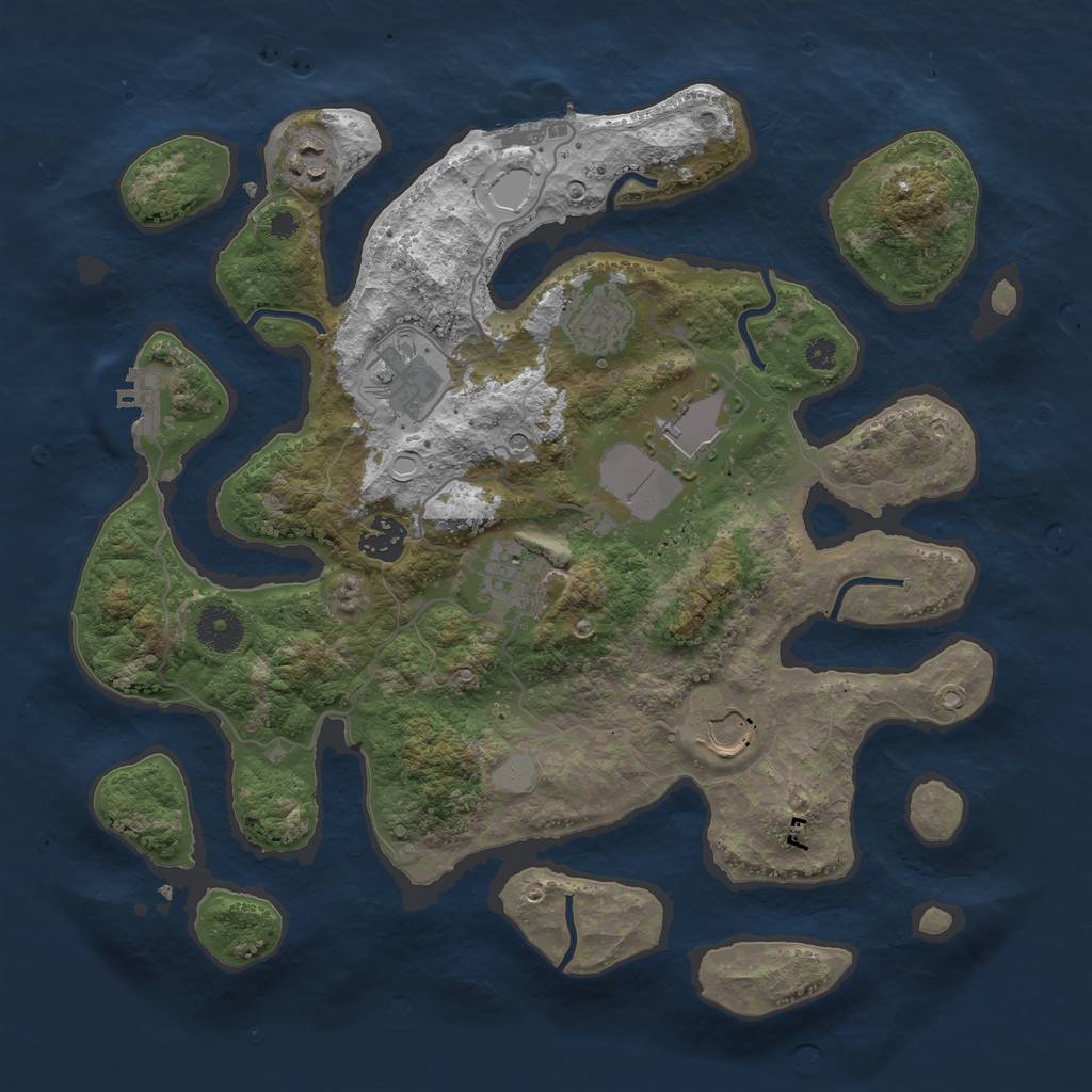 Rust Map: Procedural Map, Size: 3550, Seed: 446969, 15 Monuments
