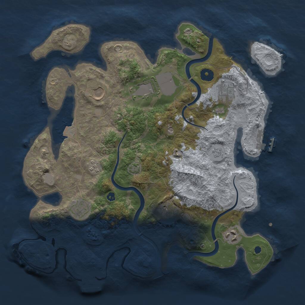 Rust Map: Procedural Map, Size: 3500, Seed: 911911911, 13 Monuments