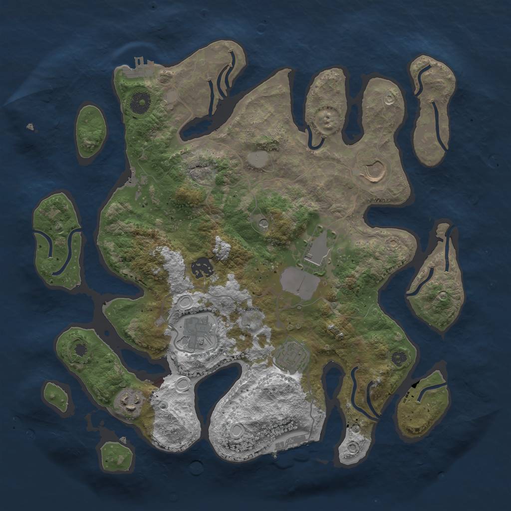 Rust Map: Procedural Map, Size: 3550, Seed: 315644, 14 Monuments