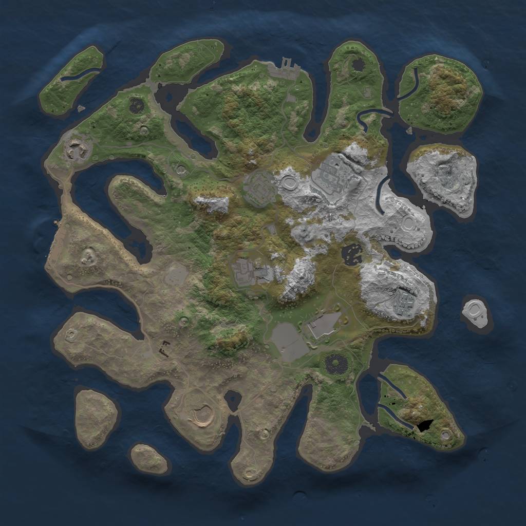 Rust Map: Procedural Map, Size: 3550, Seed: 236897, 16 Monuments