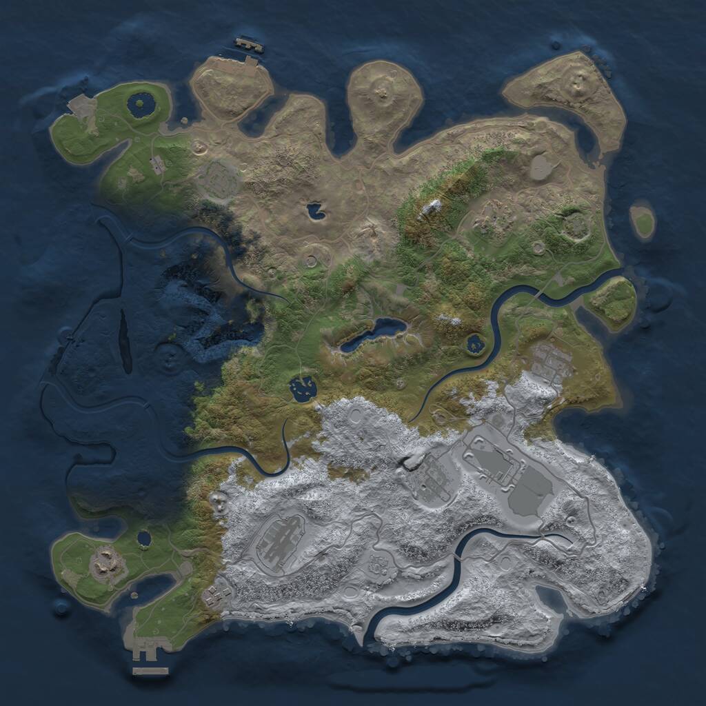 Rust Map: Procedural Map, Size: 4000, Seed: 269263, 15 Monuments