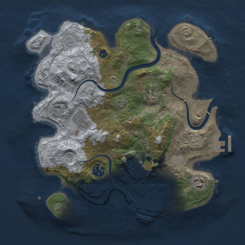 Rust Map: Procedural Map, Size: 3000, Seed: 287533133, 12 Monuments